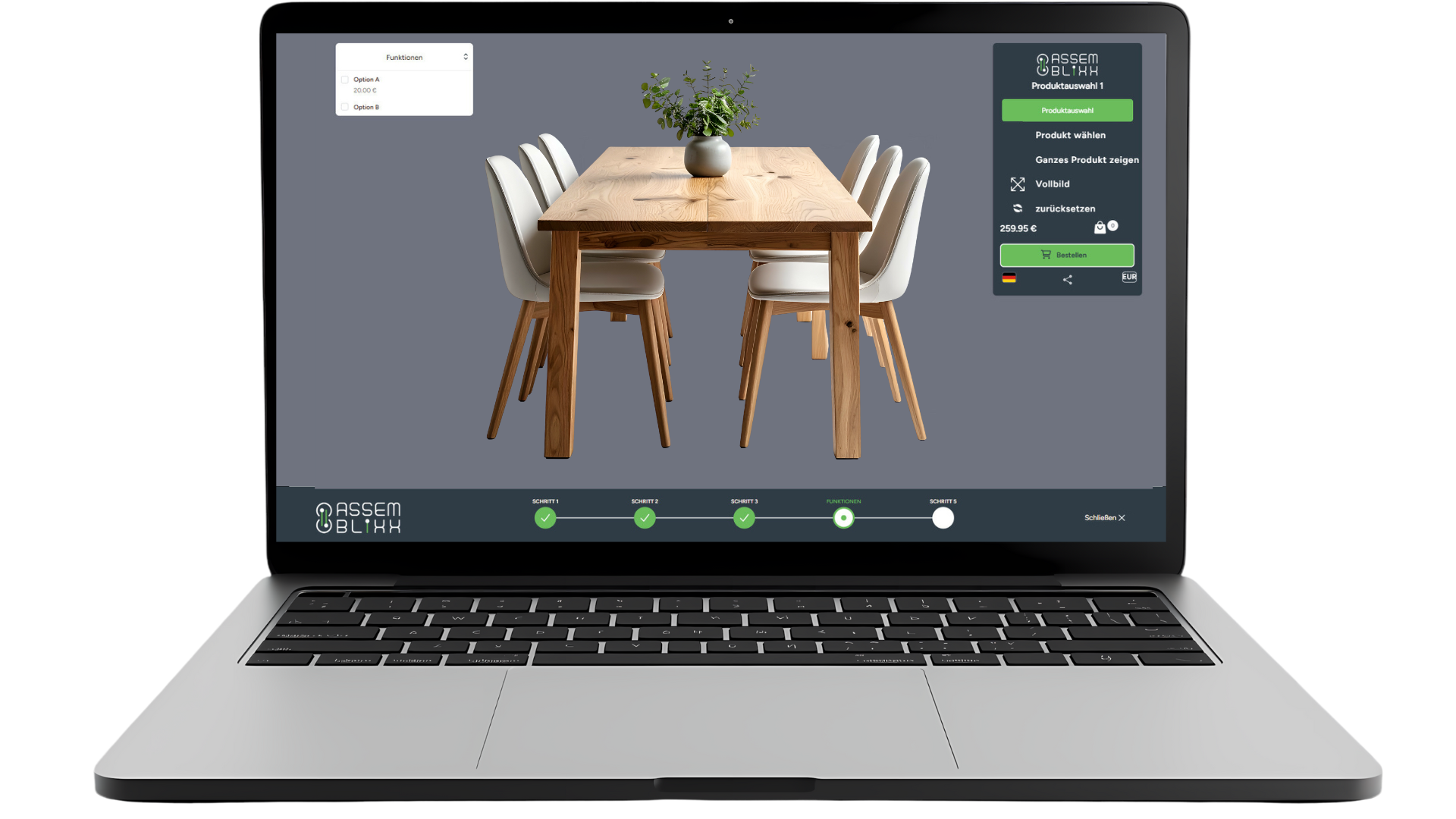 Assemblixx Produktkonfigurator Esstischgruppe